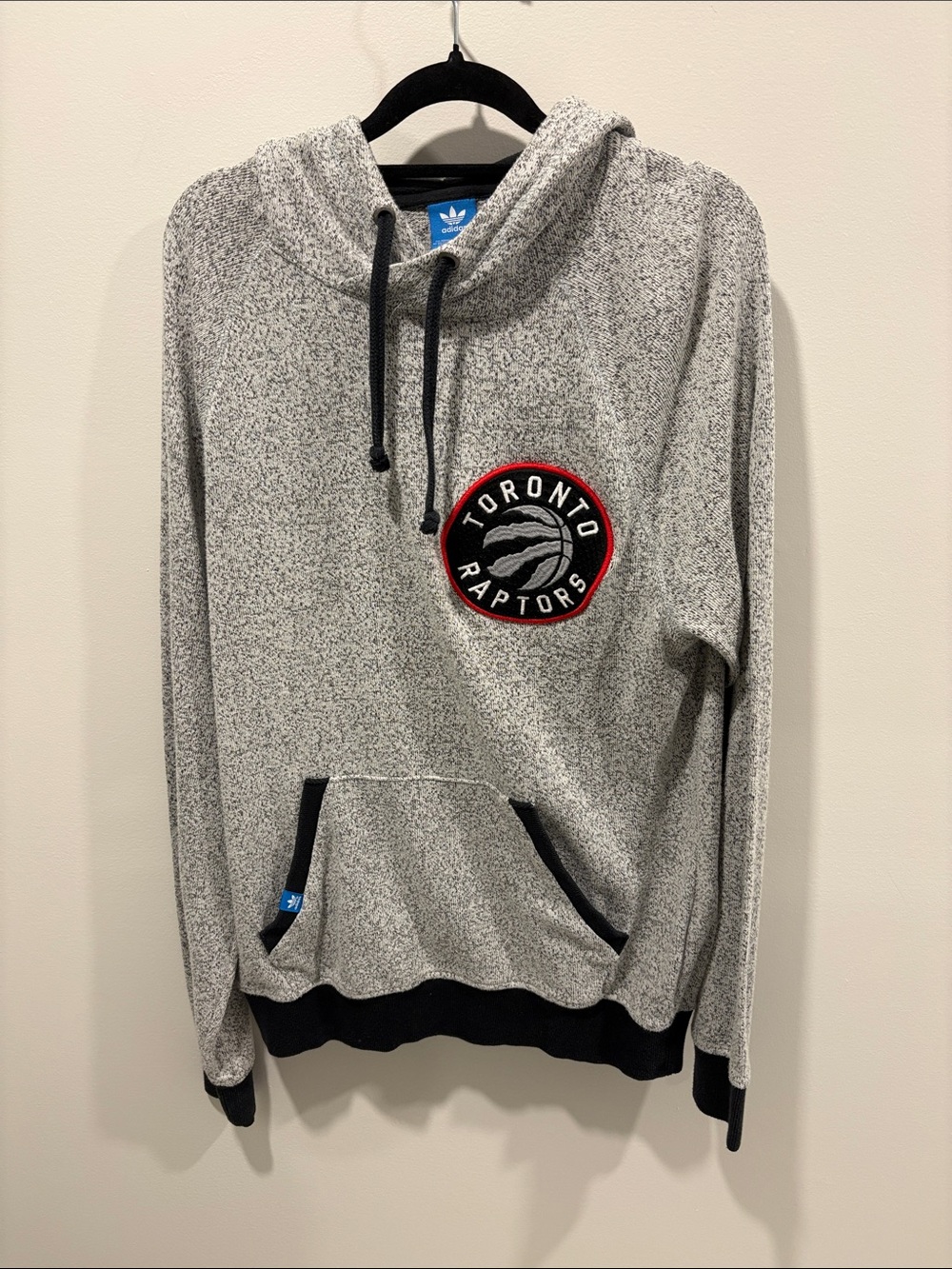 adidas Gray Toronto Raptors Pullover Hoodie with Patch